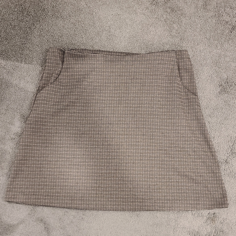 ICHI Mini Houndstooth Print Skirt